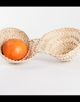 Petit panier tressé en feuille de palmier - forme double ARTIZAN