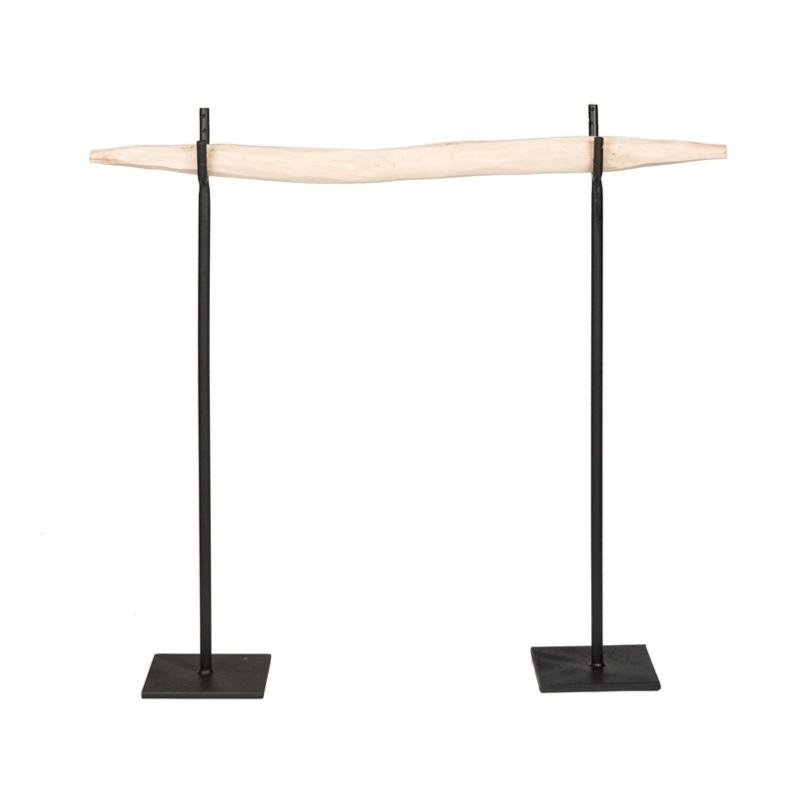 Portant décoratif 50 ou 70cm bois brut métal noir – bijoux accessoires étagère
