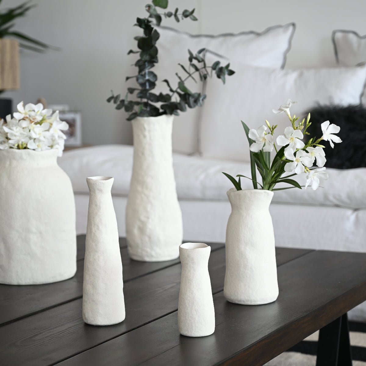 Vase en Céramique Blanc H 16cm SHOK - COSYDAR - DECO