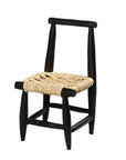 Petite Chaise Enfant Noire Bois Tressé – Fait Main