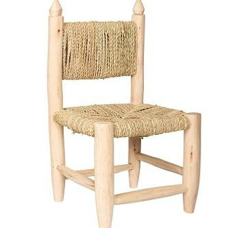 Petite Chaise Marocaine Enfant Bois Tressé – Fait Main