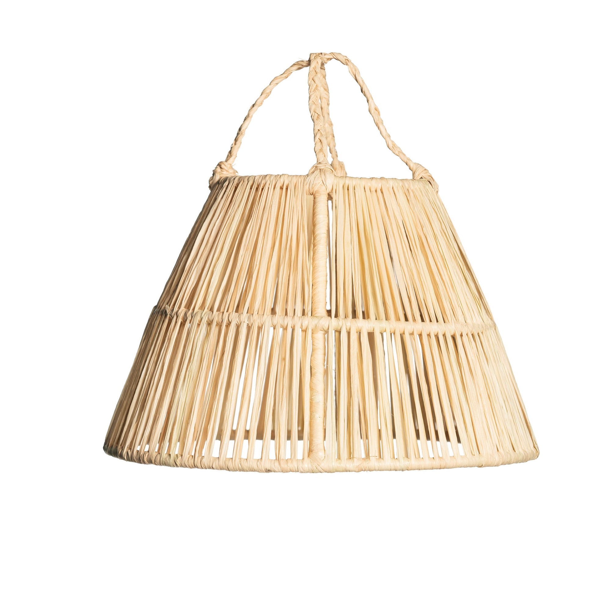 Petite Suspension tressée en Raphia naturelle sur fond blanc - COSYDAR