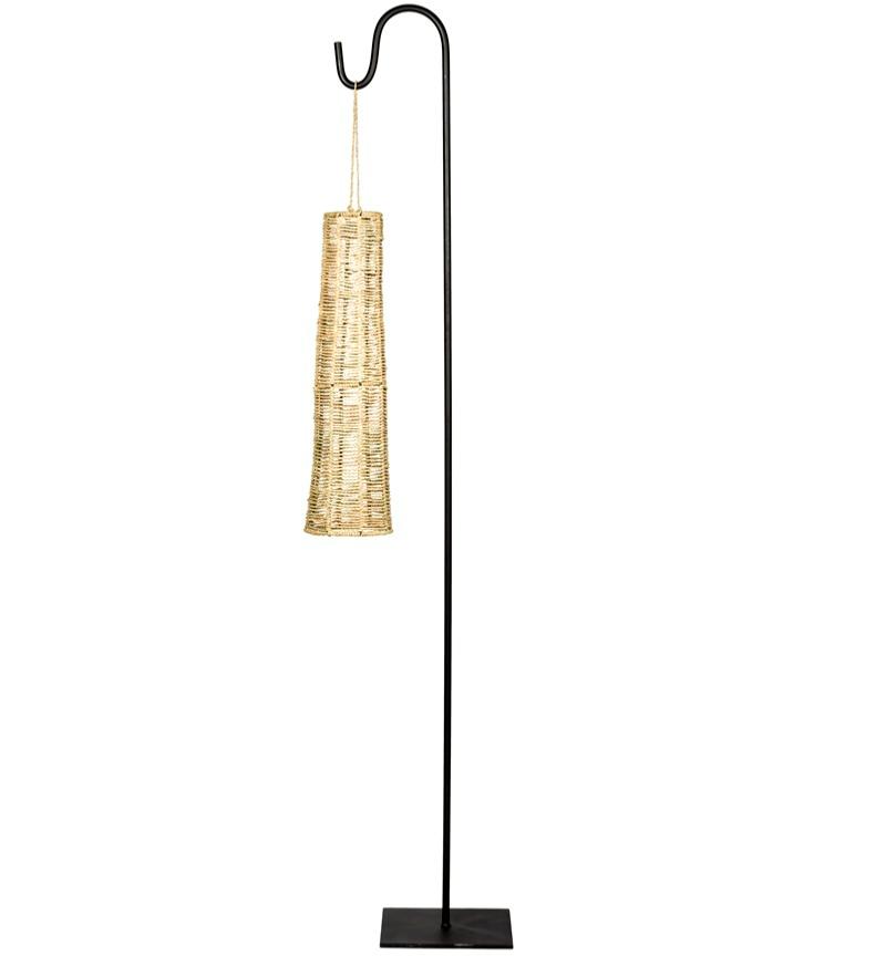 Lampdaire & Luminaire en fibre naturelle suspendu - fond blanc