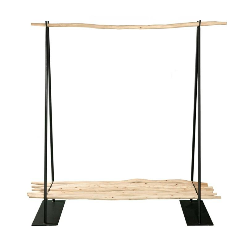 Portant à vêtements avec étagère en bois - COSYDAR