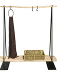 Portant à vêtements avec étagère en bois - COSYDAR
