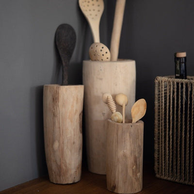 Pot en Bois de Noyer Naturel - Accessoire Artisan & Déco Polyvalent
