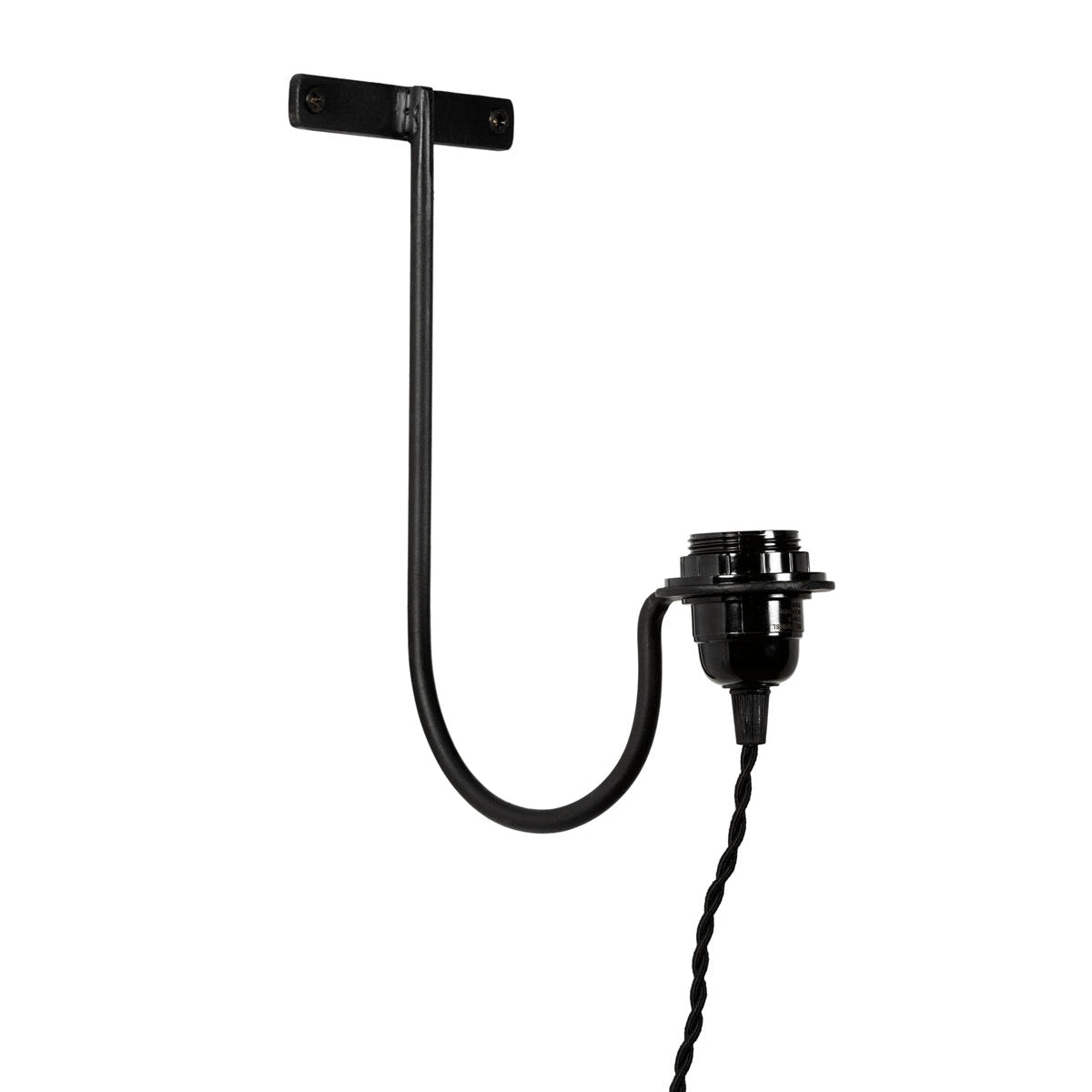 Potence murale courbe en acier forgé noir, support d'applique — Cosydar