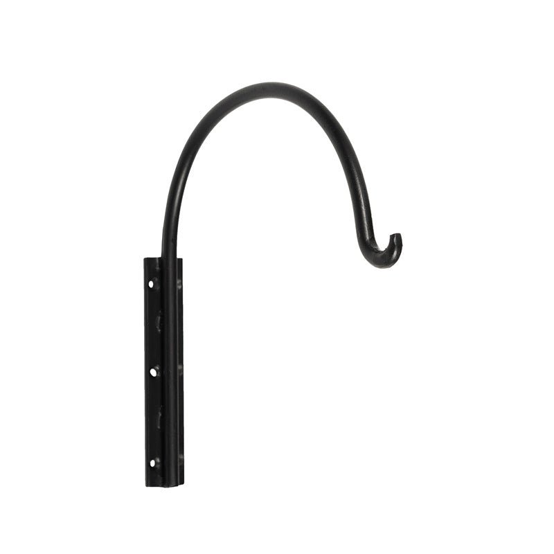 Potence murale arc TEKU 20 cm en métal noir forgé avec platine de fixation, sur fond blanc – COSYDAR