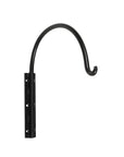 Potence murale arc TEKU 20 cm en métal noir forgé avec platine de fixation, sur fond blanc – COSYDAR