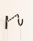Potence murale noire pour luminaire avec grand crochet – COSYDAR