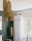 Adjustable Linen Curtain - White
