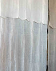 Rideau Voilage 100% Lin Ajustable avec Anneaux - Blanc et Naturel - COSYDAR - DECO