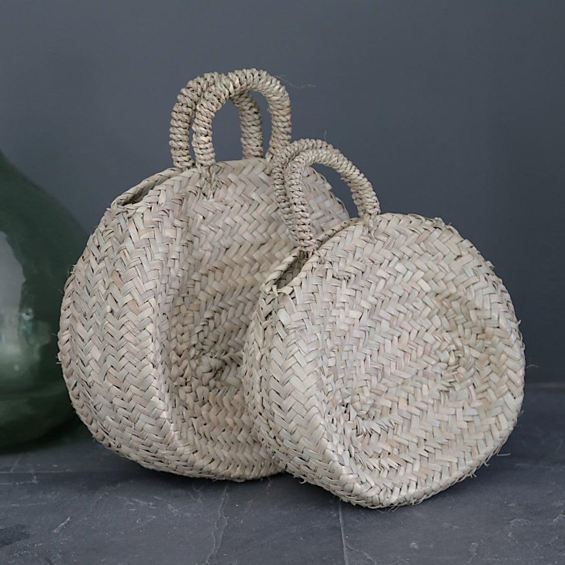 Sac panier tressé en feuille de palmier COSYDAR