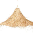 Suspension cloche évasée naturelle avec franges en feuille de palmier