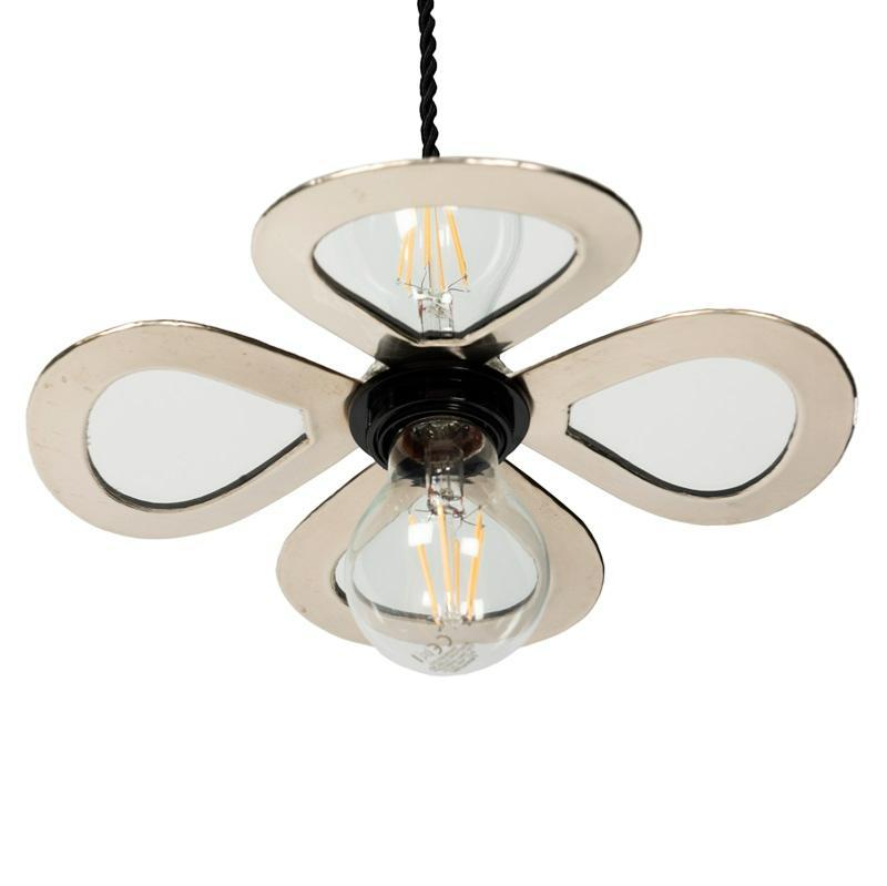  Applique LULE maillechort argenté utilisée en suspension décorative