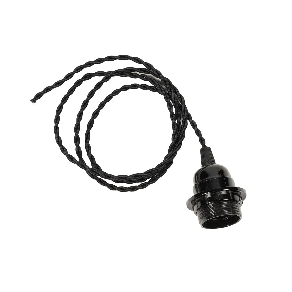 Suspension électrique 1,50 m câble textile noir avec douille E27