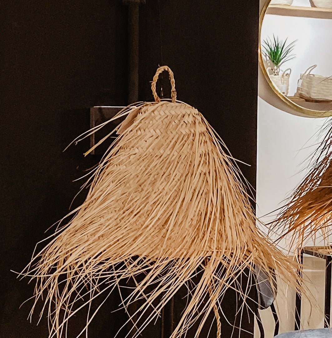 Suspension Luminaire Paille à Franges 30cm - Bohème Ethnique - COSYDAR - DECO