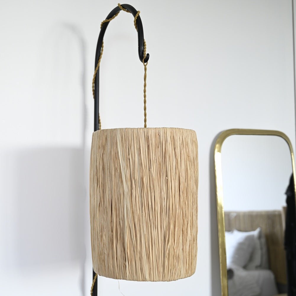 Suspension Raphia Naturel Tressage Serré - Lumière Tamisée - COSYDAR - DECO