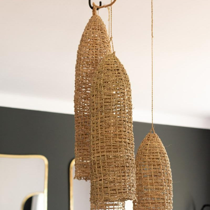 Suspension tressée en Corde de Palmier CHUGA 65x15cm - COSYDAR