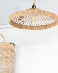 Suspension Corde de Palmier — Forme Disque Ajourée, Design Lumineux