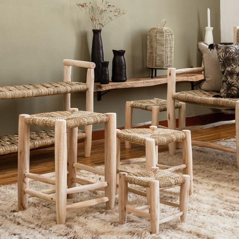 Tabouret Marocain en bois 45cm - COSYDAR