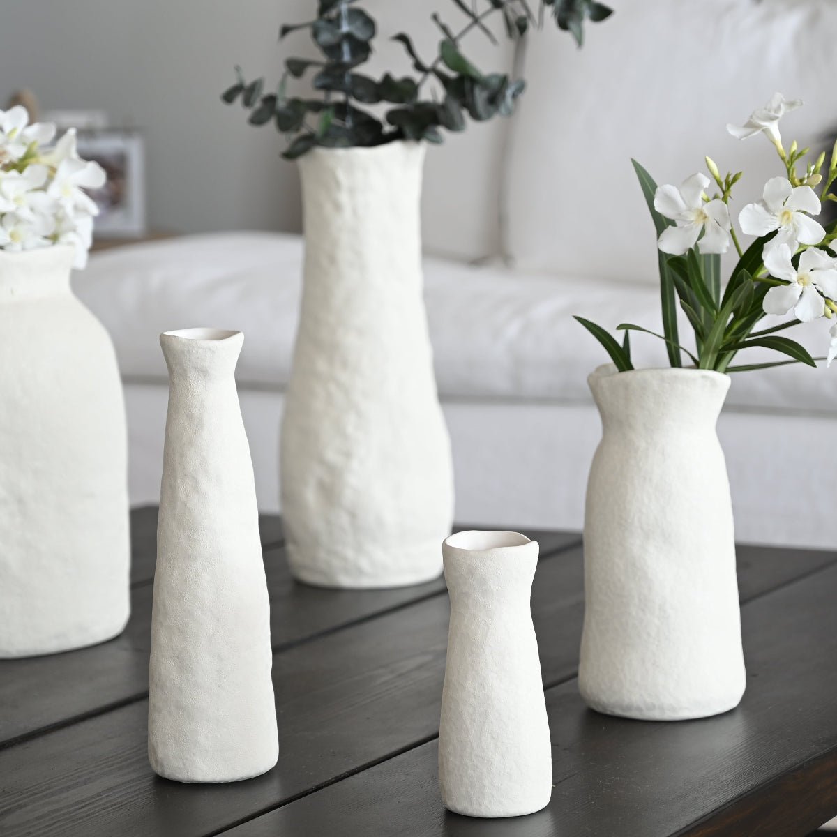 Vase en Céramique Blanc H 23cm SHOK - COSYDAR - DECO