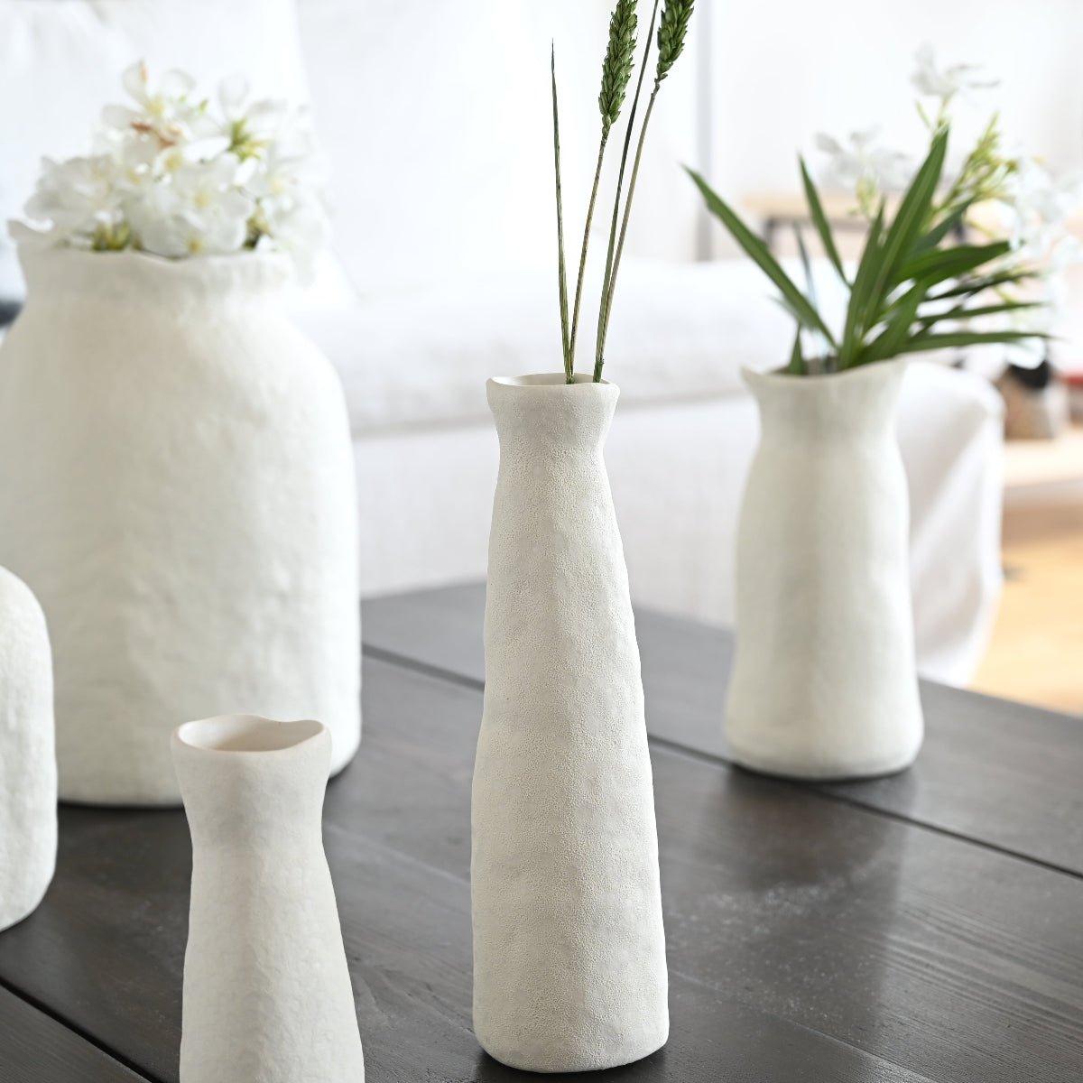 Vase en Céramique Blanc H 22cm SHOK - COSYDAR - DECO