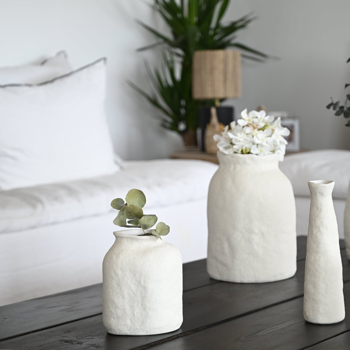 Vase en Céramique Blanc H 19cm SHOK - COSYDAR - DECO