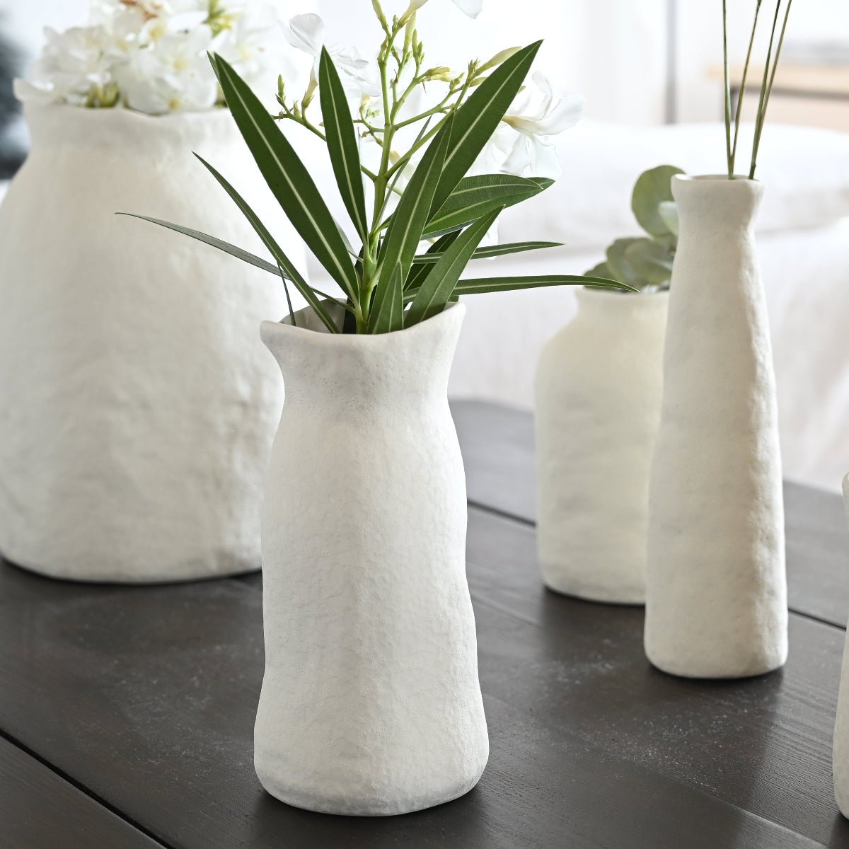 Vase en Céramique Blanc H 23cm SHOK - COSYDAR - DECO