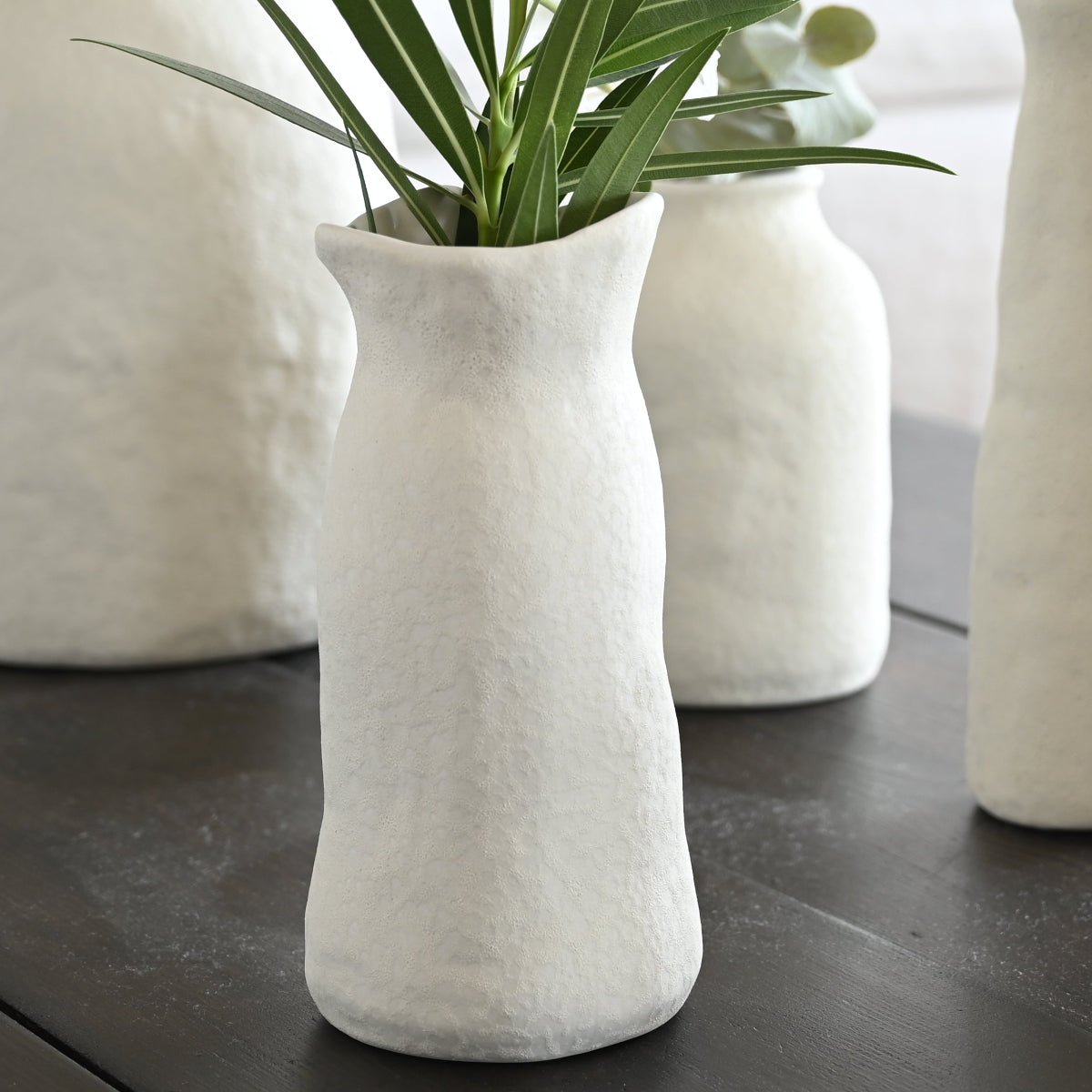 Vase en Céramique Blanc H 23cm SHOK - COSYDAR - DECO