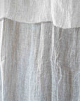 Rideau Voilage 100% Lin Ajustable avec Anneaux - Blanc et Naturel - COSYDAR - DECO